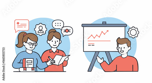 Icon vector illustration mentoring and Training