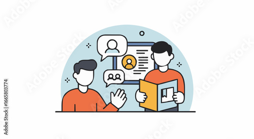 Icon vector illustration mentoring and Training