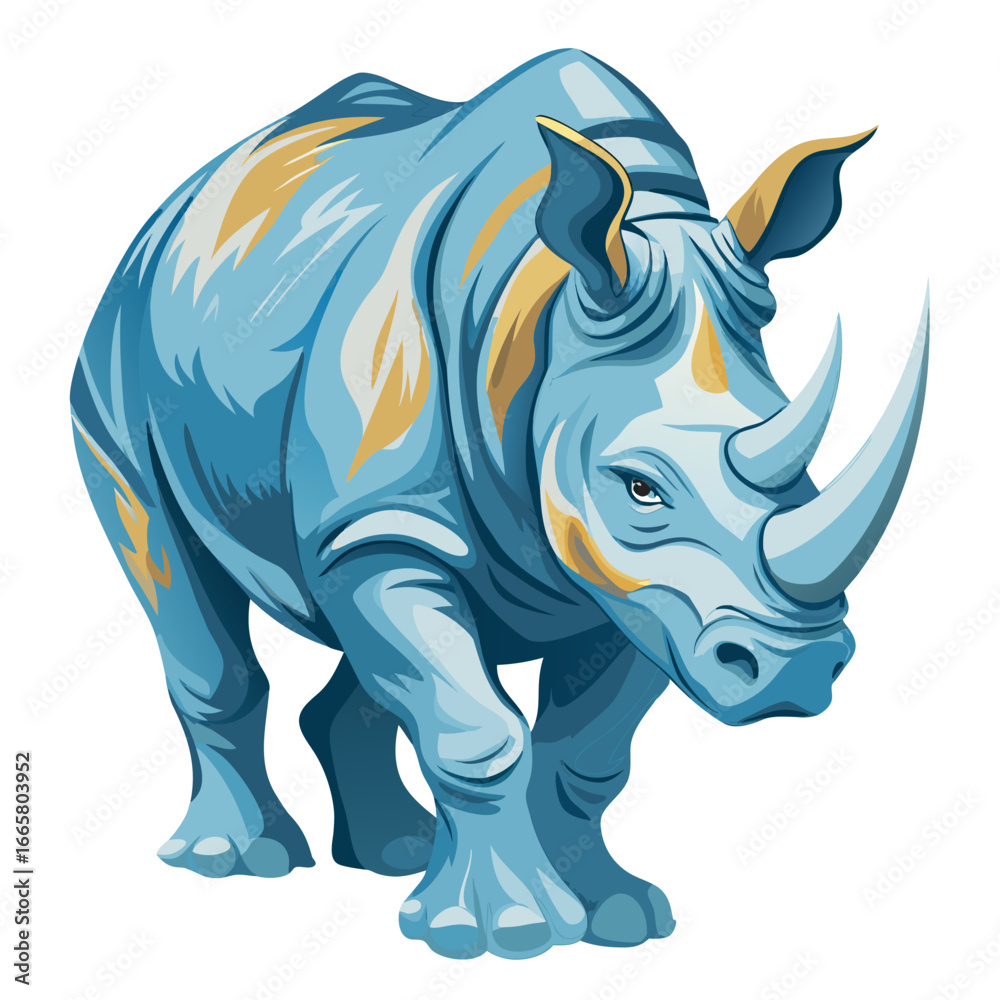 Fototapeta premium Blue Rhino Illustration