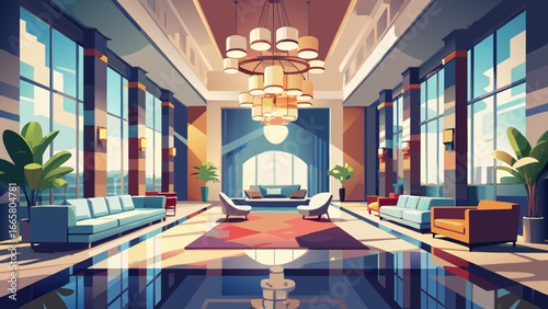 Luxury Hotel Lobby Interior