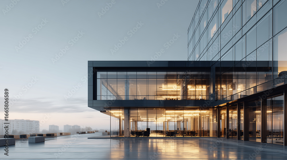 Fototapeta premium modern office building at night