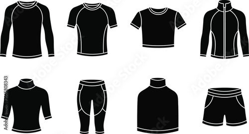 Set of sport clothing collection of apparel for fitness, training, running and outdoor activities fashion and style