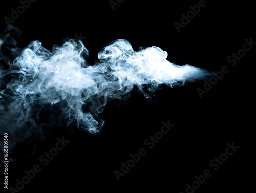 Ethereal wisps of smoke swirling gracefully against a dark background, creating a mystical atmosphere