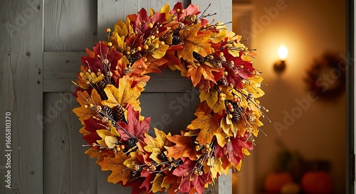 Autumn Wreath on Door.