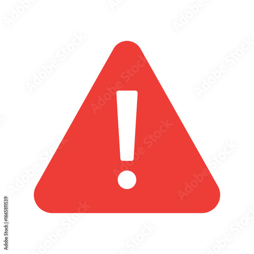 Red warning triangle with exclamation mark alert symbol danger sign caution icon vector illustration