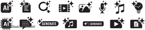 Generate AI icon. Artificial intelligence icons collection. Editable vector icon illustration.