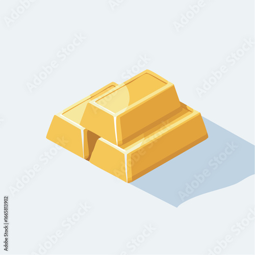 Shiny gold bars stacked neatly on pale blue surface representing wealth and prosperity with a clean, modern aesthetic.