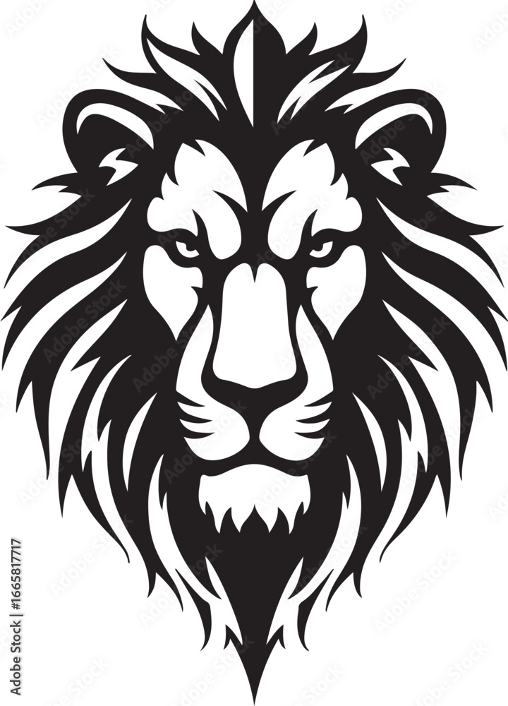 Obraz premium Majestic Lion Head Tattoo Vector Set vector bundle