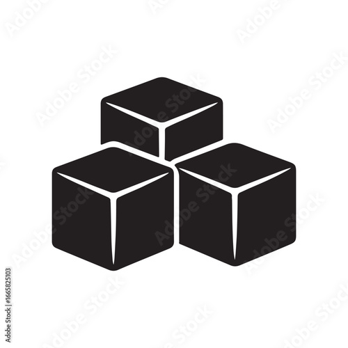 Sugar Cubes Icon Vector  silhouette Illustration