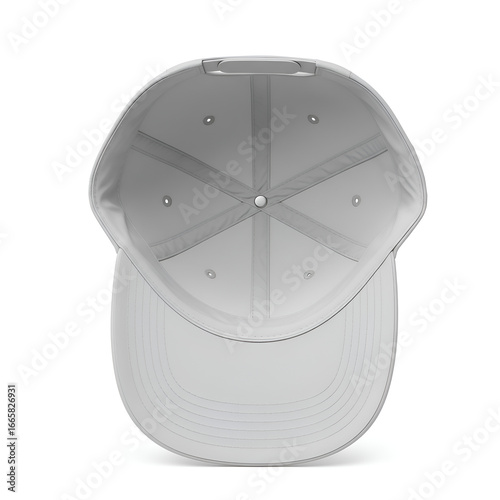 Photo White Baseball Cap Seen From Inside with Classic Style and Clean Look