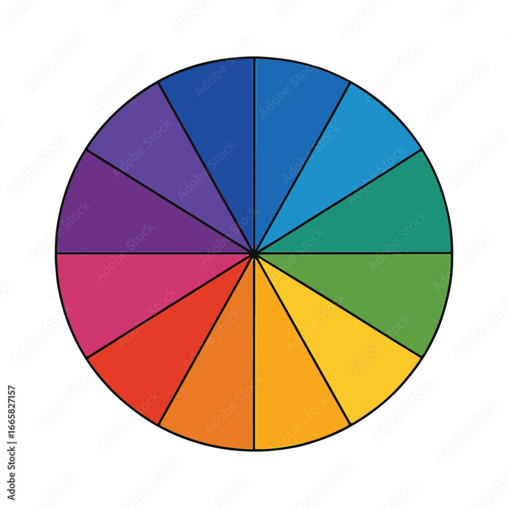 Obraz premium Color Wheel Icon – Spectrum, Palette, and Hue Chart Symbol