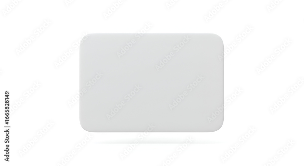 Naklejka premium Simple white rectangle with rounded corners isolated on clean background