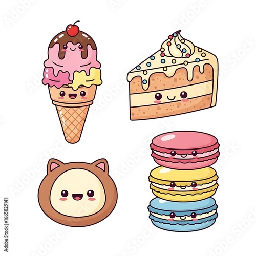 Cute cartoon food icons