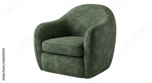 Isolated Green Armchair Photo With Modern Design and Comfortable Seat
