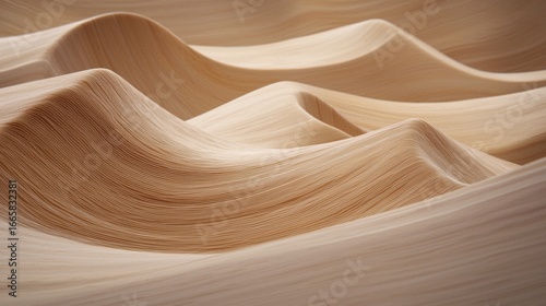 A close-up view of a textured surface with a series of curved lines and peaks.