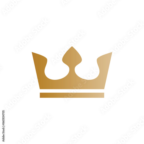 Minimalist Golden Crown Logo Design