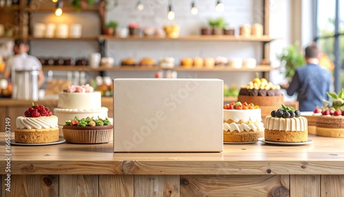 Empty Box Displayed Bakery Showcase.