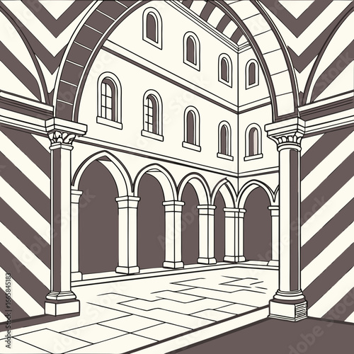 vector illustration of an old building