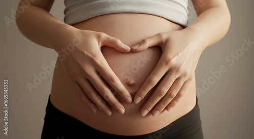 Wallpaper Mural Pregnant woman making a heart shape with her hands on her belly Torontodigital.ca