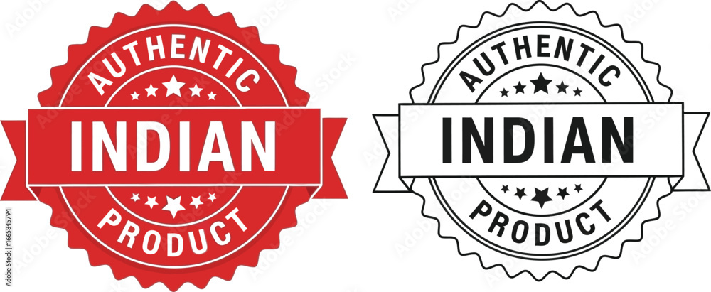 Fototapeta premium Authentic indian product label vector design for business marketing