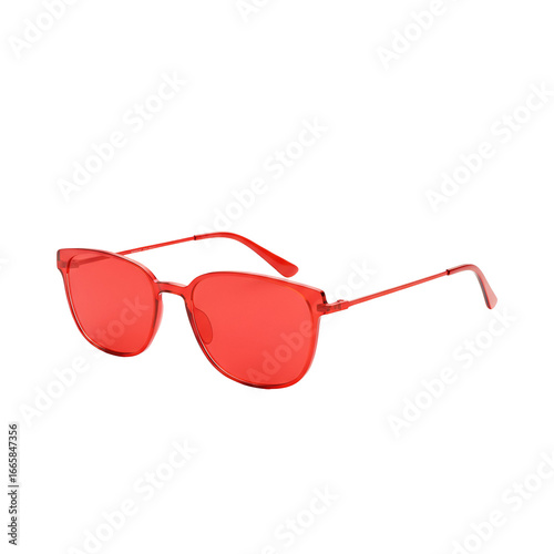 Red Sunglasses Isolated on Transparent Background Fashion Accessories Photo