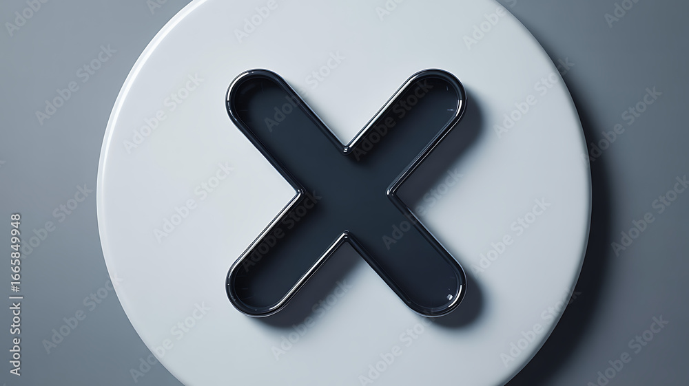 Fototapeta premium 3d render of a metal sign icon on chrome map button background with glossy design symbol for web and computer use