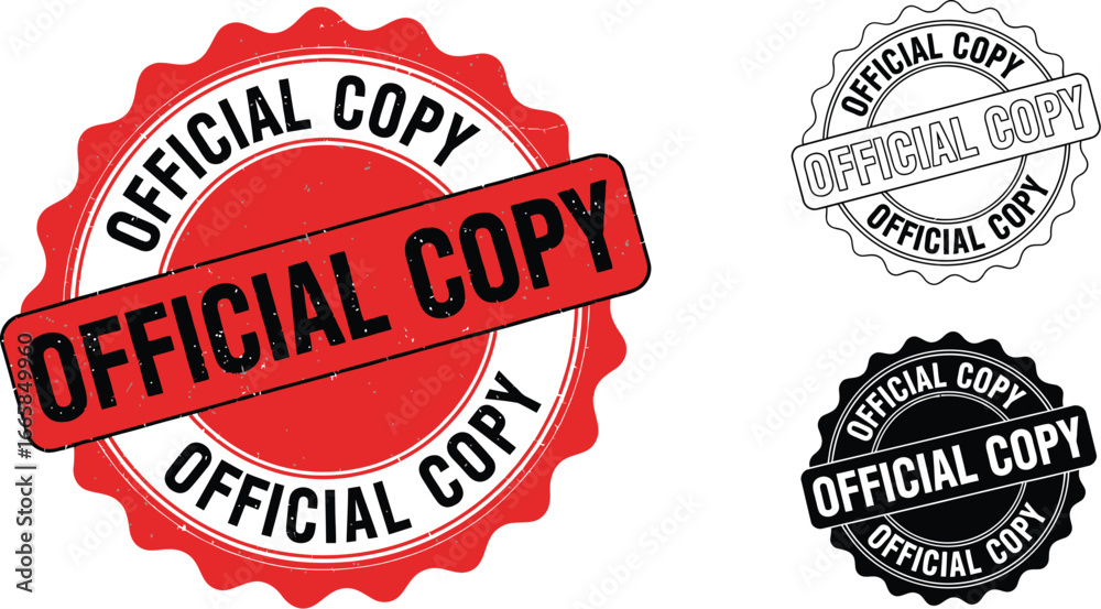 Obraz premium Official copy stamp vector illustration official copy seal set