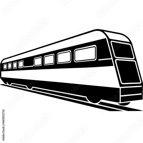 Train line art vector illustration
