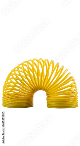 Yellow Slinky Toy in Arch Shape on Transparent Background Illustration