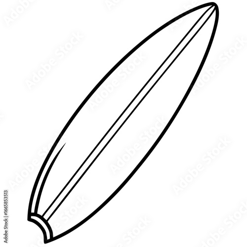 Surfboard line art vector  illustration