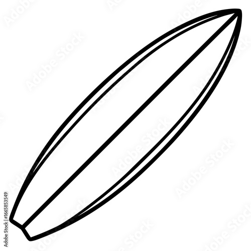 Surfboard line art vector  illustration
