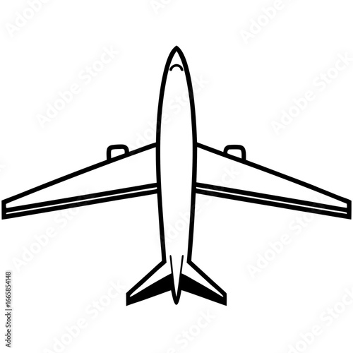 Clean airplane line art vector illustration 
