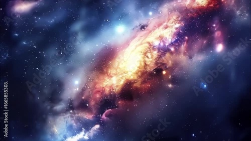Planets gather in the solar system amidst glowing stars in a vibrant cosmic atmosphere