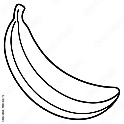 Banana shape line art vector illustration 