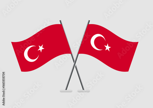 Turkey and Turkey vector flags drawn in clear vector pose