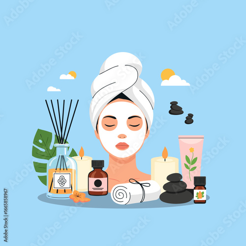 Relaxing skincare routine for a peaceful evening after a long day of work