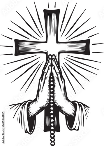 God, Christian, Jesus, rosary, crucifix, cross, prayer,  vector 