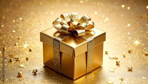 gift box with golden ribbon
