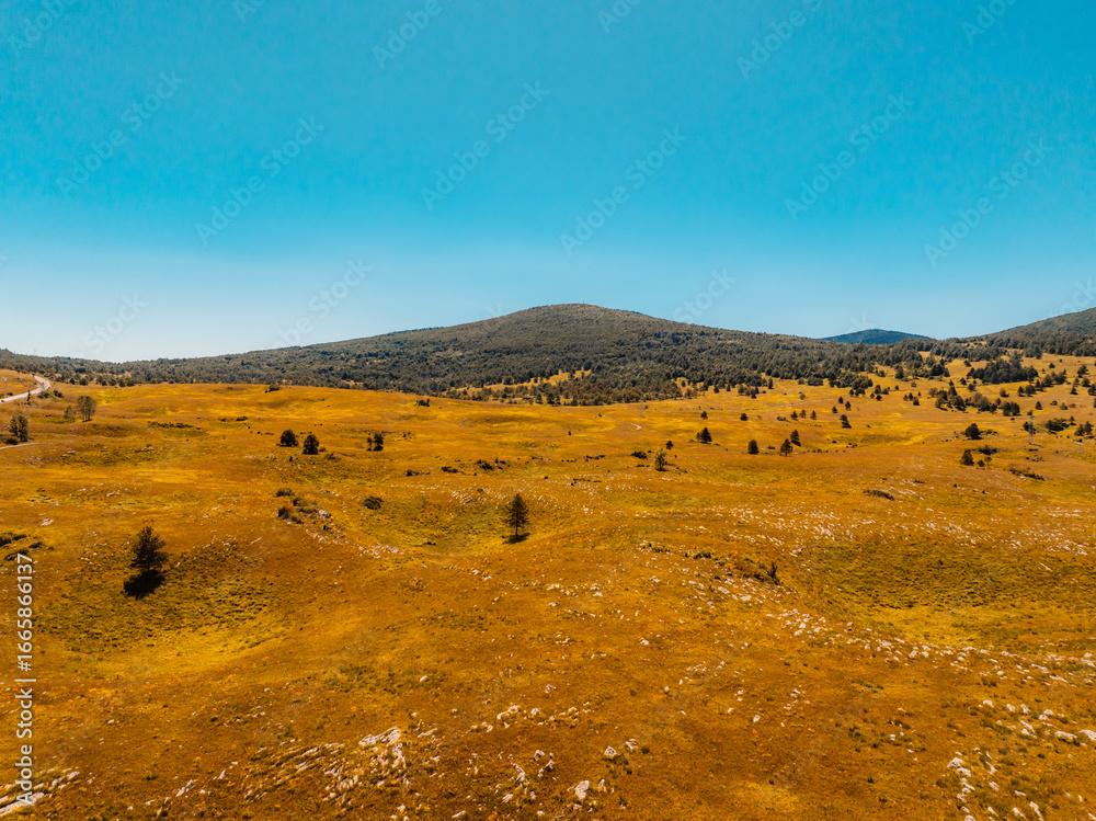 Obraz premium Sinkholes in the Bravsko Polje karst landscape near Bosanski Petrovac the Federation of Bosnia and Herzegovina