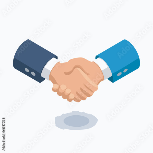 Business people shaking hands during a successful deal in a modern office, symbolizing partnership and agreement with a positive and professional atmosphere.