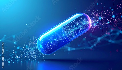 Futuristic Digital Pill  Technology Medicine.