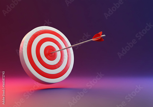 Generate a 3D render of a classic archery target.