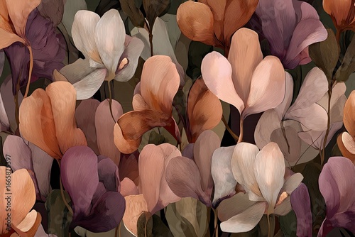 Floral print of muted tones