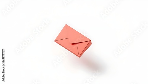 Free Download Stylized red envelope suspended in clean white space with subtle 3D depth and soft lighting. - GFXLoad