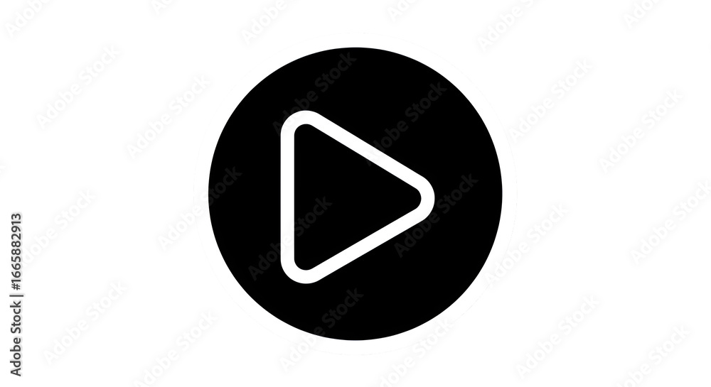 Bold black play button icon on a clean white background, symbolizing start, action, and digital media engagement, perfect for web design and app interfaces.isolated on white background Bold black play button icon on a clean white background, symbolizing start, action, and digital media engagement, perfect for web design and app interfaces.isolated on white background
