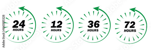 48, deo, logo, week, hour, 12, 24, 72, symbol, arrow, sign, discount, offer, number, shipping, deodorant, day, remain, work, hrs, clock, effect, circle, template, deal, shop, icon, isolated, supermark