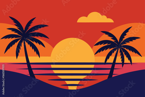 sunset on the beach