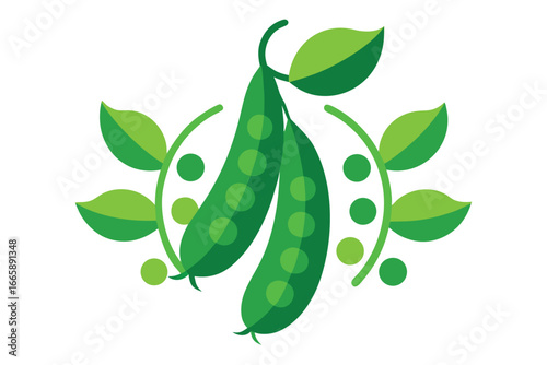 green peas isolated on white background