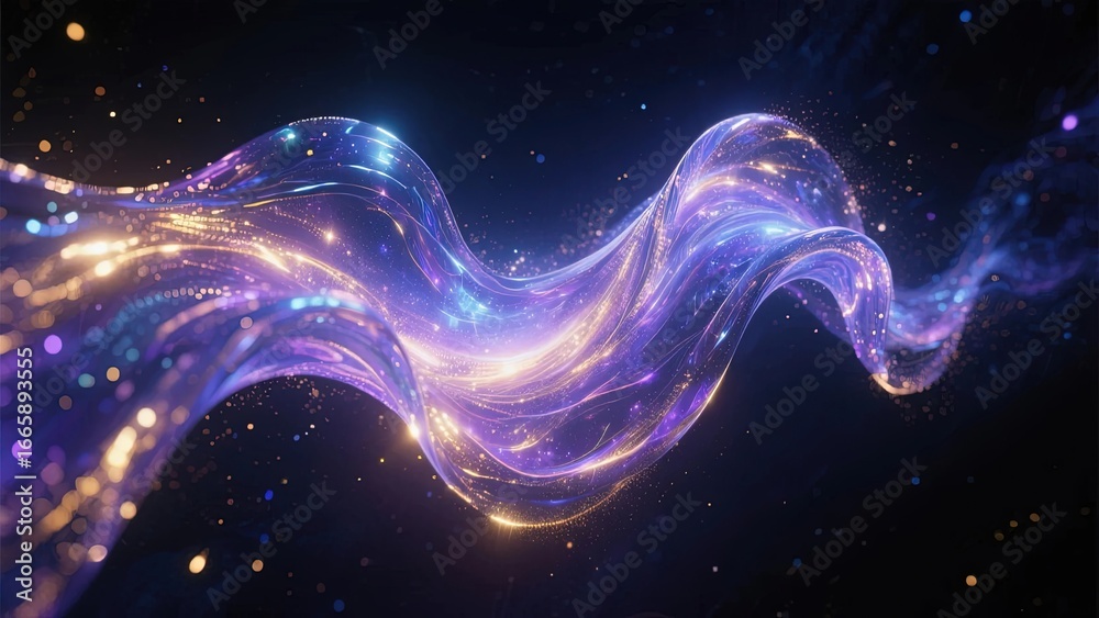 Fototapeta premium Vibrant Cosmic Ribbon Twisting in Space