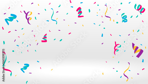 colorfull confetti white background vector